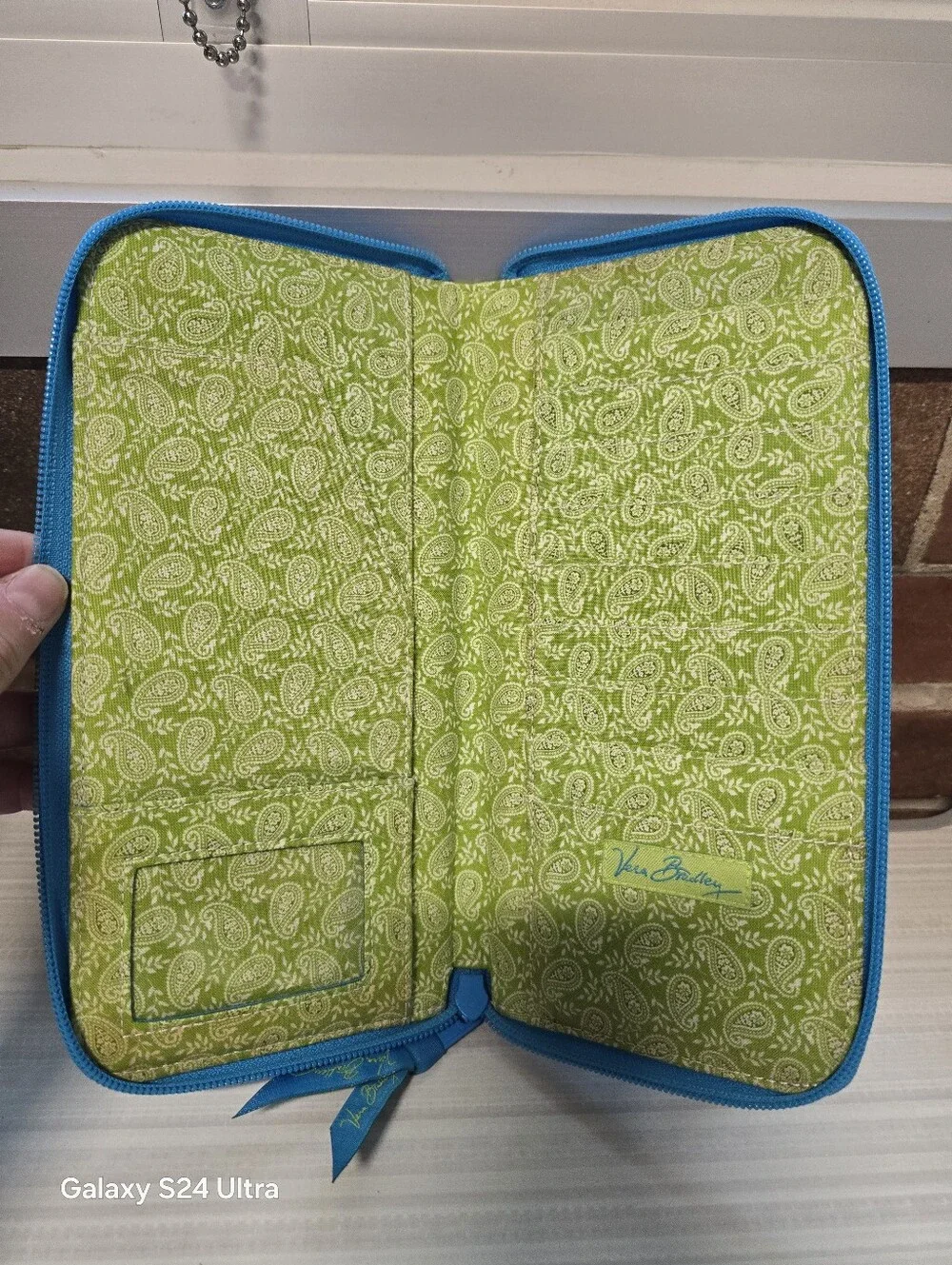 Vera Bradley BERMUDA BLUE PAISLEY Travel Organizer $42 Vintage Retired Pattern